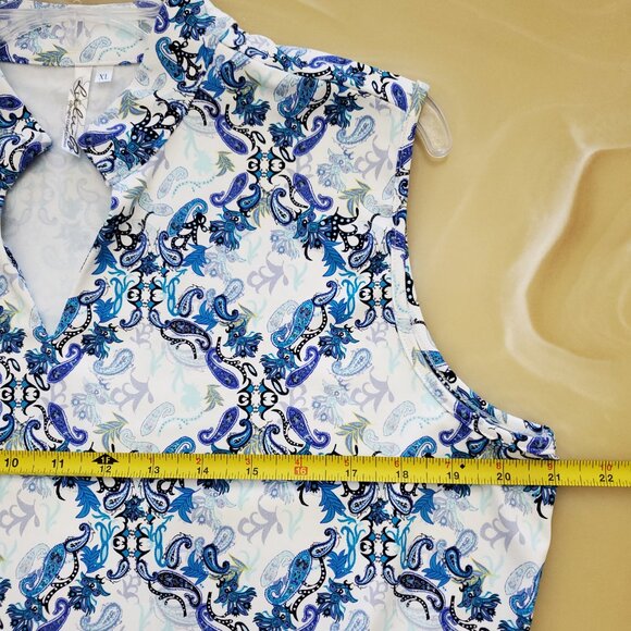 Lulu-B Women's Sleeveless Floral Paisley UPF50+ Travel Swing Tennis Dress XLarge - Picture 11 of 15